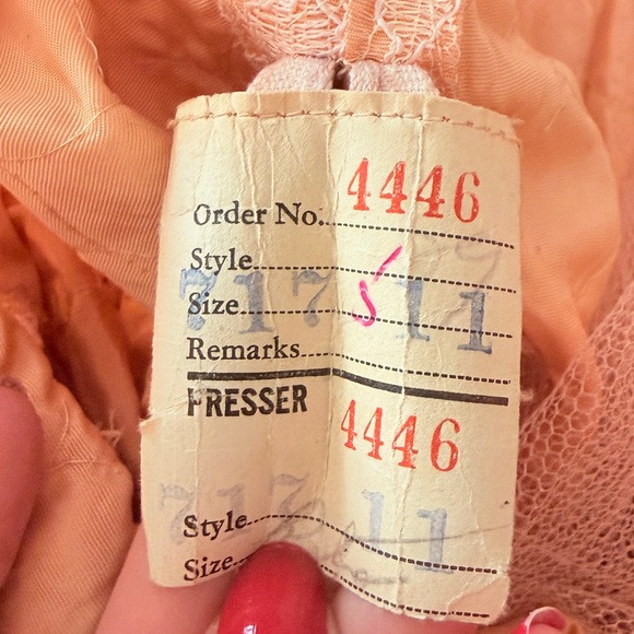 Vintage 50s 60s Pastel Pink Lace Midi Cocktail Party Dress with Metallic Accents - Picture 12 of 13